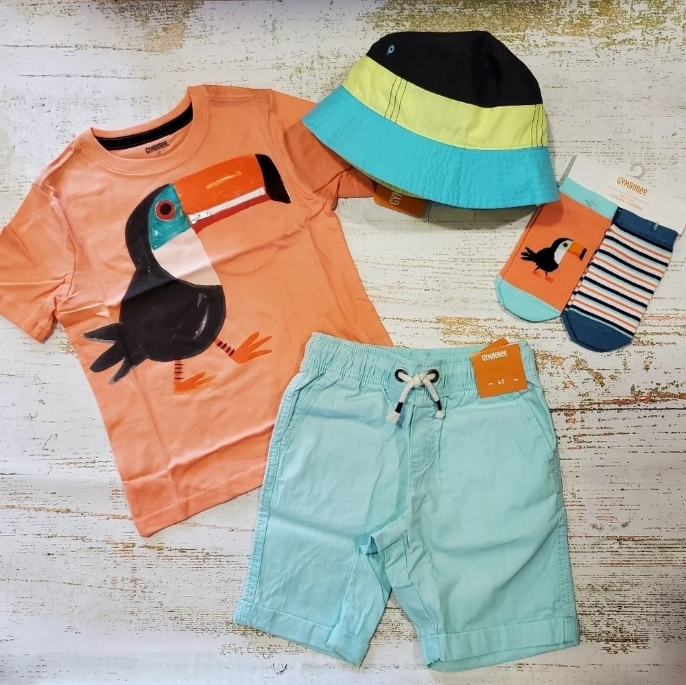 4T NWT Toucan Set True Blue Summer Collection Gymboree